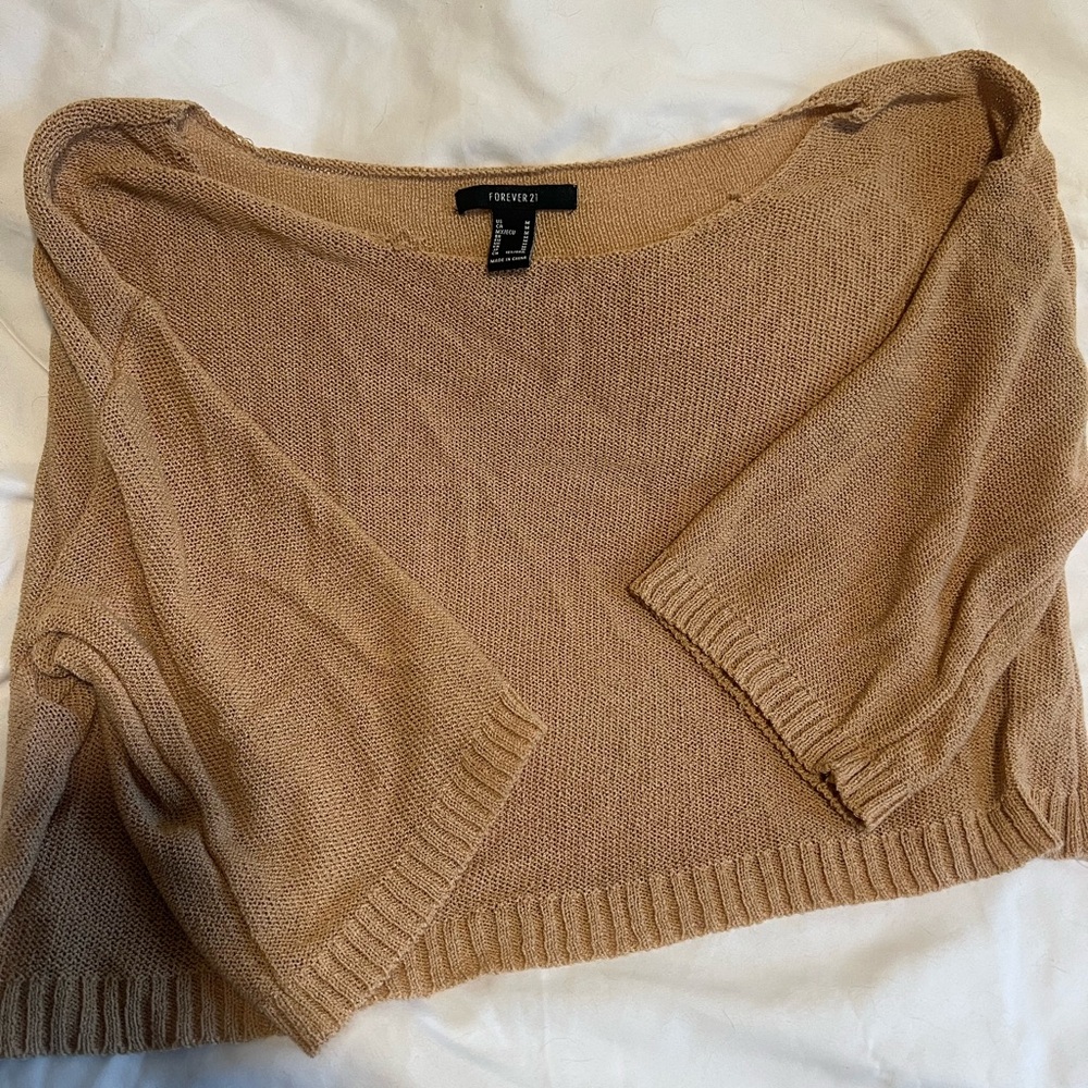 Forever 21 Off-the-Shoulder Beige Sweater